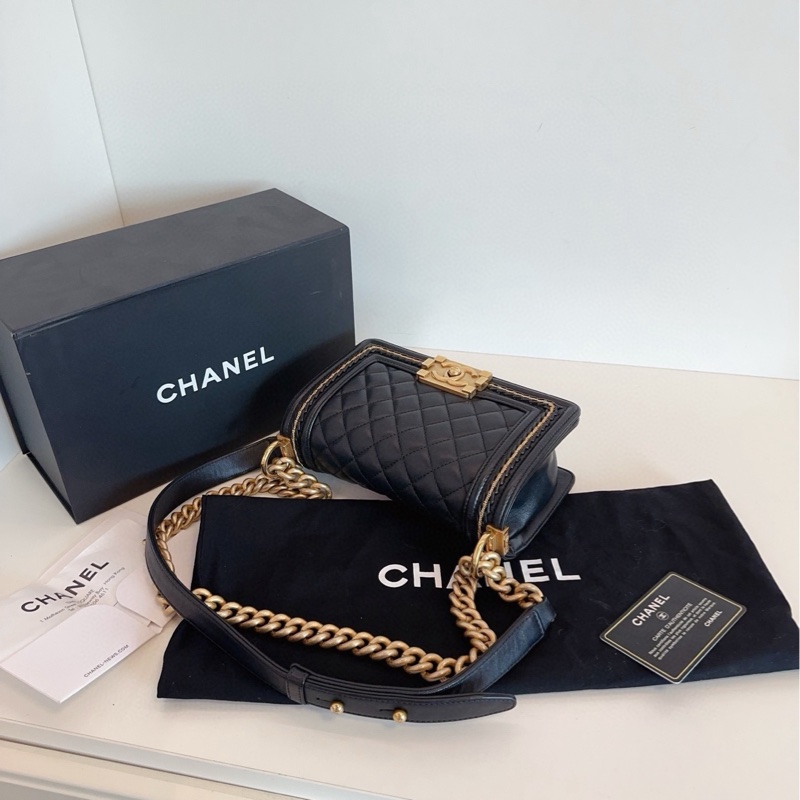 ✨Chanel 99新全套 黑金Leboy小號 宮廷系列限定 🖤-7