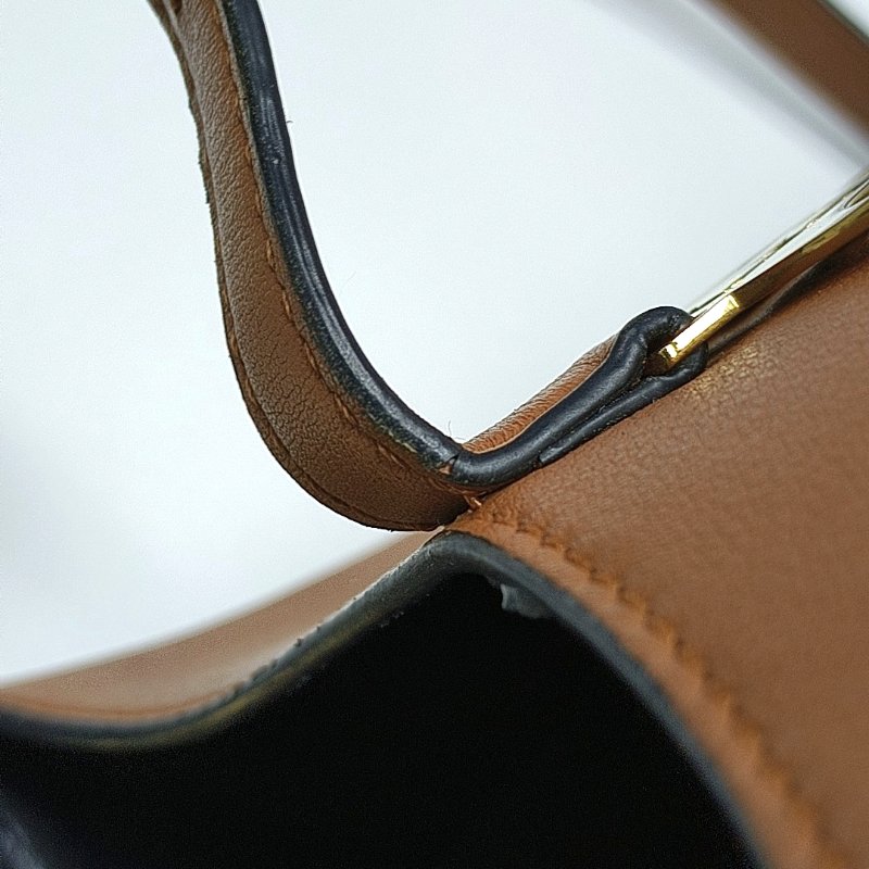 LOEWE Joyce棕色牛皮單肩包斜挎包金色五金可拆卸肩帶-8