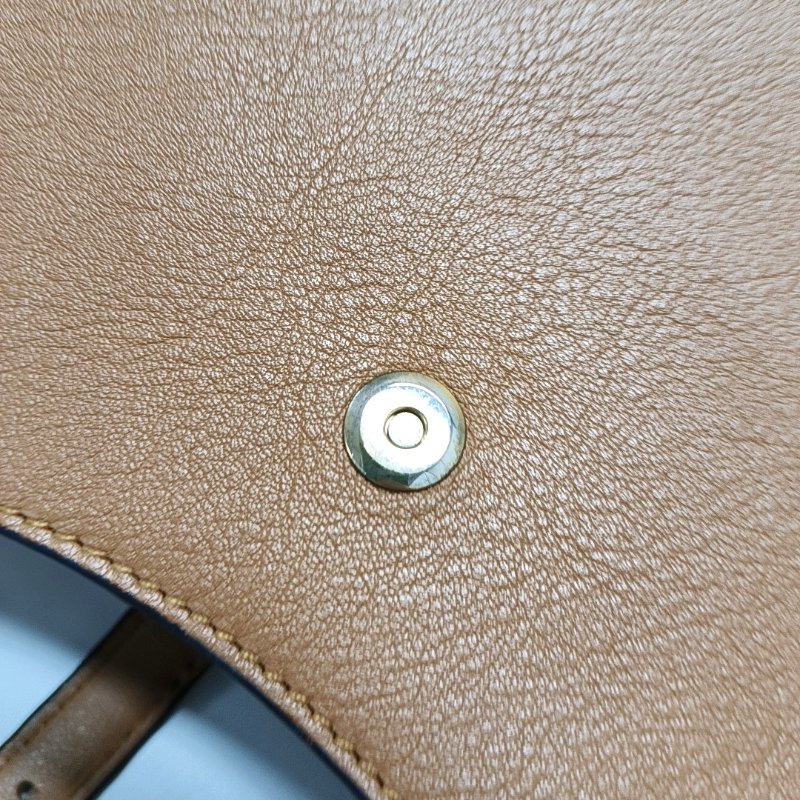 LOEWE Joyce棕色牛皮單肩包斜挎包金色五金可拆卸肩帶-10