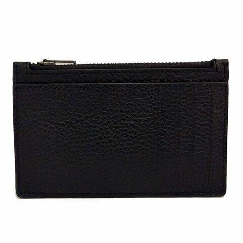 [全新] COACH  素面牛皮男款信用卡名片卡夾零錢包(黑)