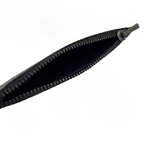 [全新] COACH  素面牛皮男款信用卡名片卡夾零錢包(黑)-4