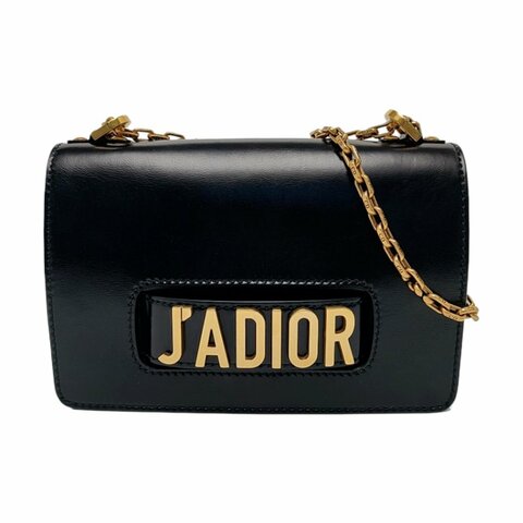 DIOR J'Adior黑色牛皮單肩包斜挎包金色五金