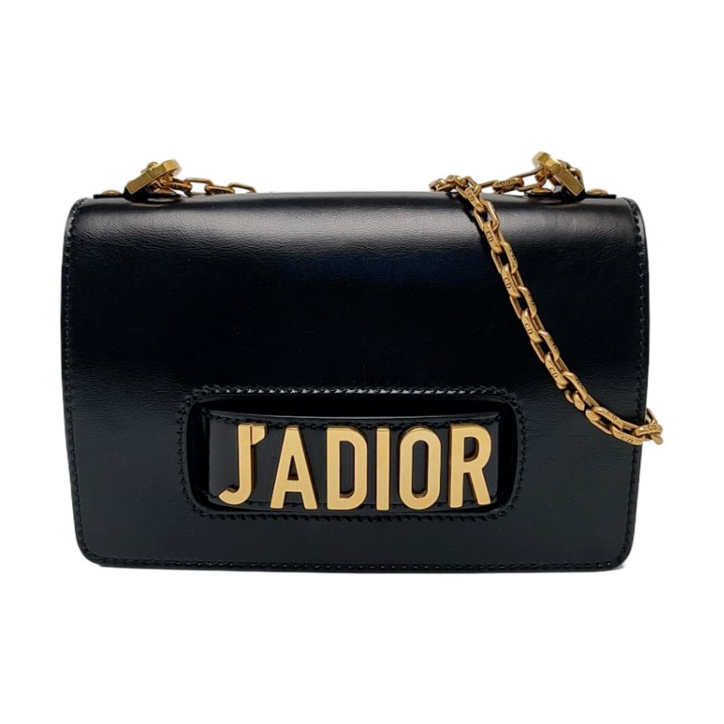 DIOR J'Adior黑色牛皮單肩包斜挎包金色五金-0