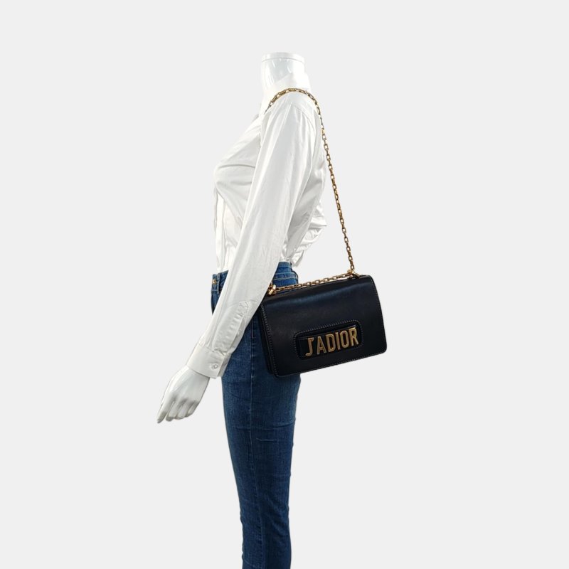 DIOR J'Adior黑色牛皮單肩包斜挎包金色五金-1