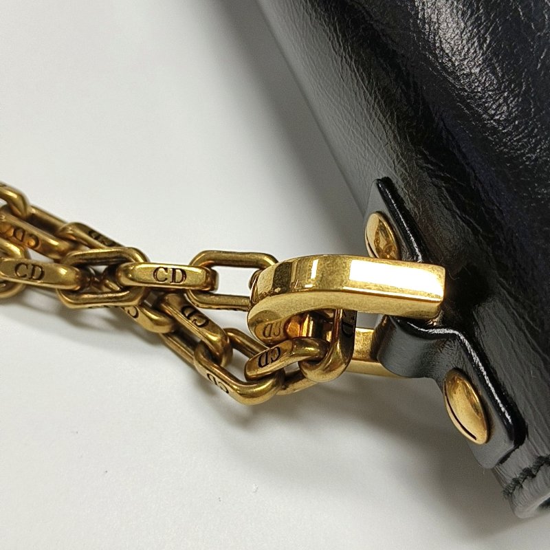 DIOR J'Adior黑色牛皮單肩包斜挎包金色五金-12