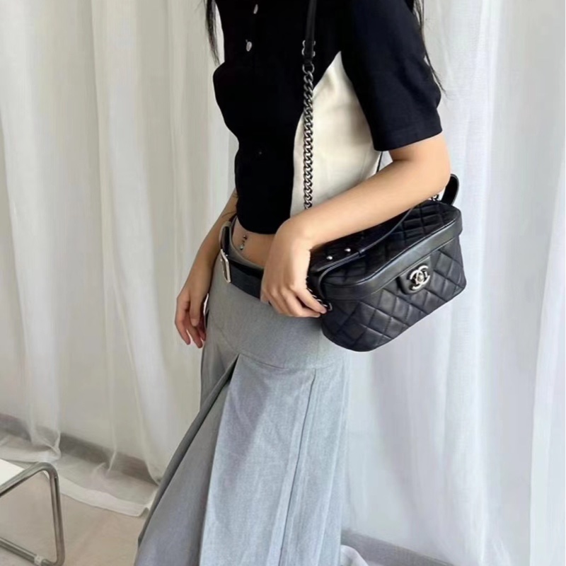 ✨Chanel 孟買黑銀盒子包 2way 超酷做舊 容量足夠 🖤-2