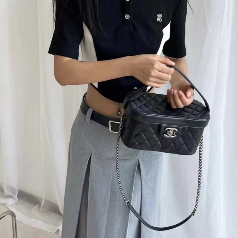 ✨Chanel 孟買黑銀盒子包 2way 超酷做舊 容量足夠 🖤-4