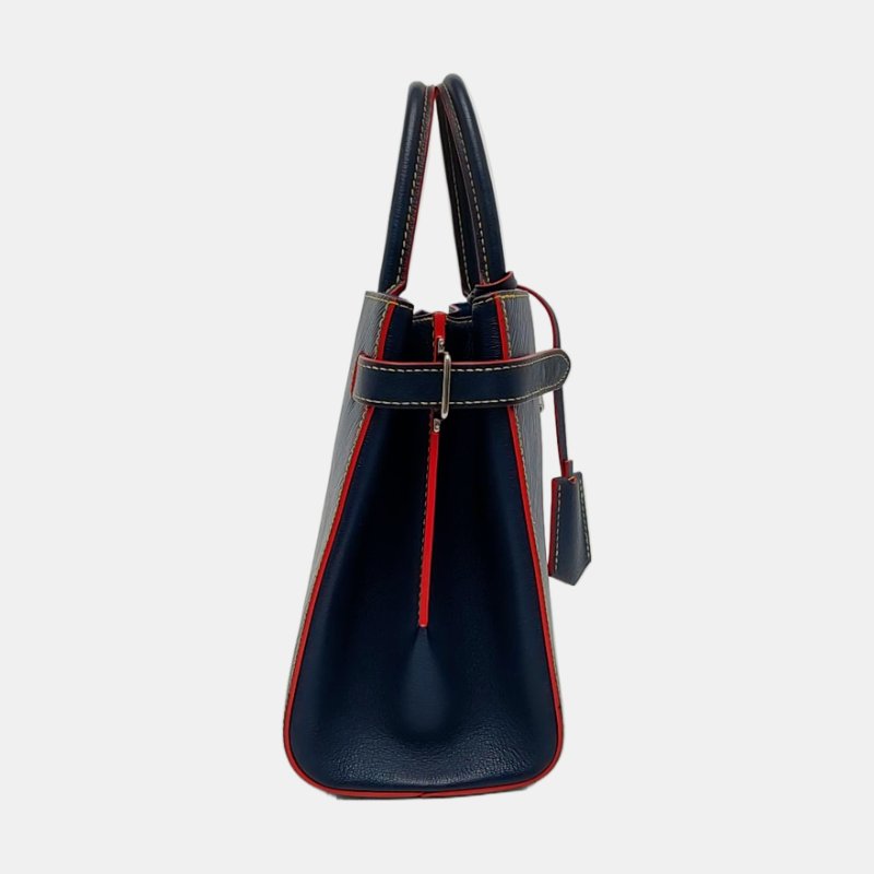 LOUIS VUITTON TWIST深藍色EPI牛皮水波紋單肩包手提包銀色五金可拆卸肩帶-3