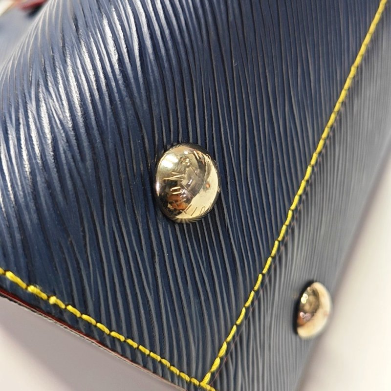 LOUIS VUITTON TWIST深藍色EPI牛皮水波紋單肩包手提包銀色五金可拆卸肩帶-10