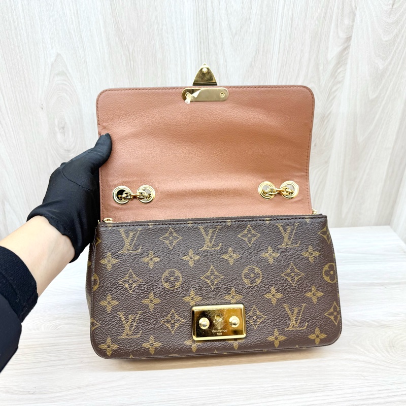 LV原花拼焦糖牛皮 Marceau 下蓋肩背包M46127-5