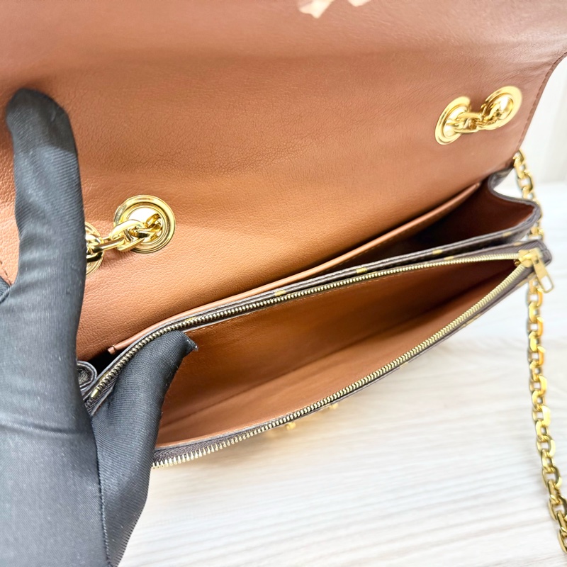 LV原花拼焦糖牛皮 Marceau 下蓋肩背包M46127-8