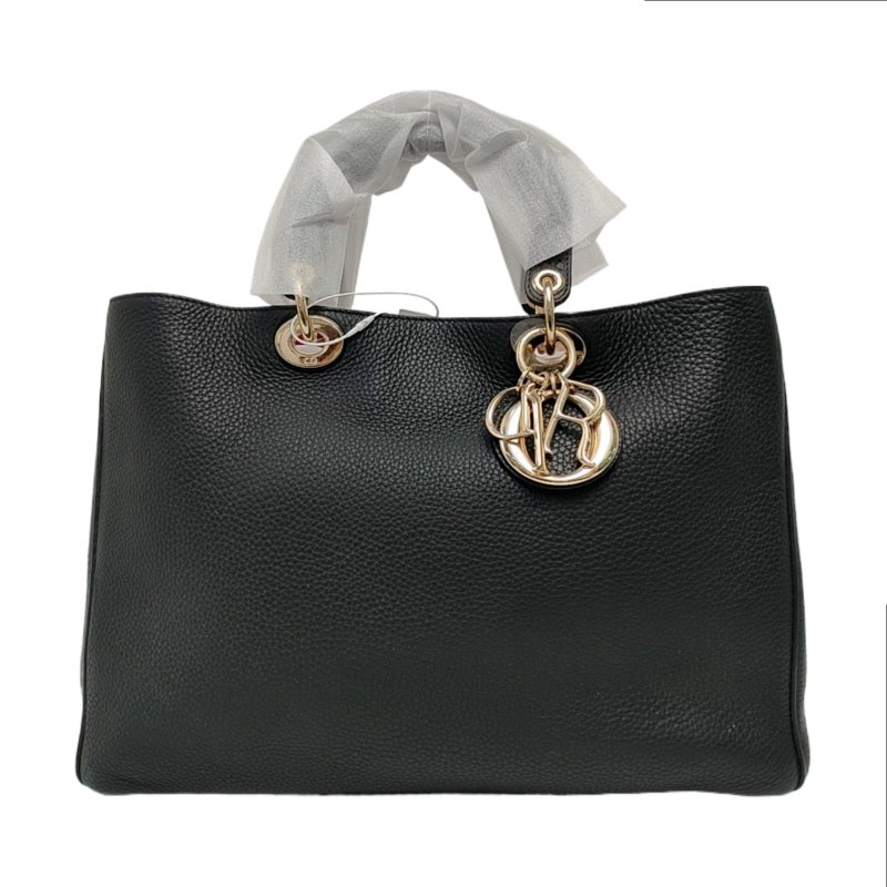DIOR Diorissimo大號黑色牛皮手提包單肩包斜挎包金色五金-0