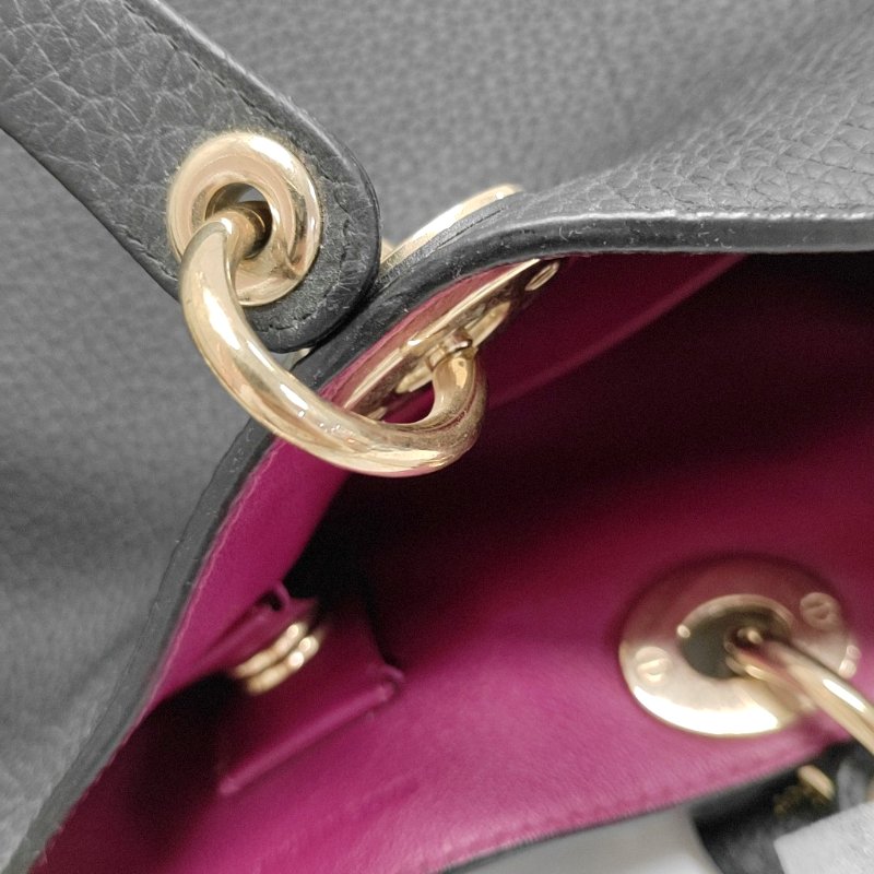 DIOR Diorissimo大號黑色牛皮手提包單肩包斜挎包金色五金-8