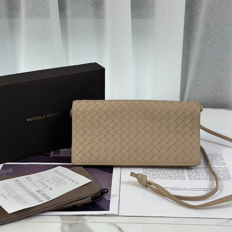 BOTTEGA VENETA Intrecciato編織斜背小包 - 米-7