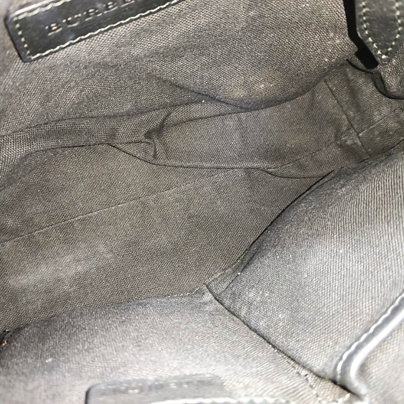 BURBERRY黑色牛皮單肩包斜挎包金色五金可拆卸肩帶-13