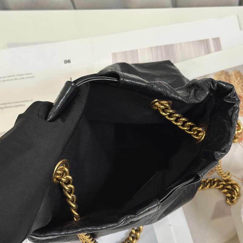 Balenciaga Crush復古小牛皮托特包 - 小號黑金-7