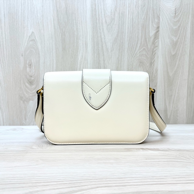 LV米白牛皮金釦下蓋Pont9 PM斜背包M55950-1