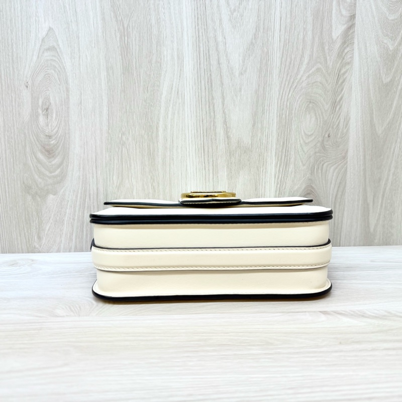 LV米白牛皮金釦下蓋Pont9 PM斜背包M55950-5