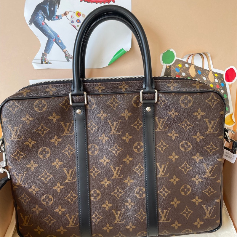 LouisVuitton路易威登 經典老花公文包  包包成色好 20年芯片款-0