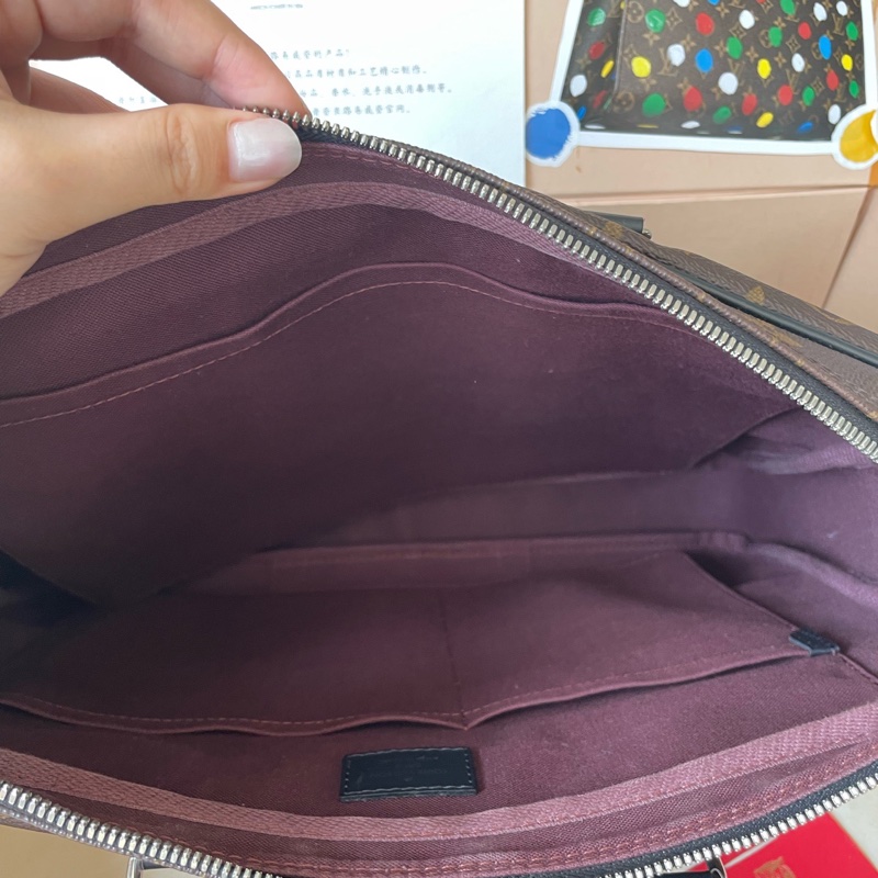 LouisVuitton路易威登 經典老花公文包  包包成色好 20年芯片款-5