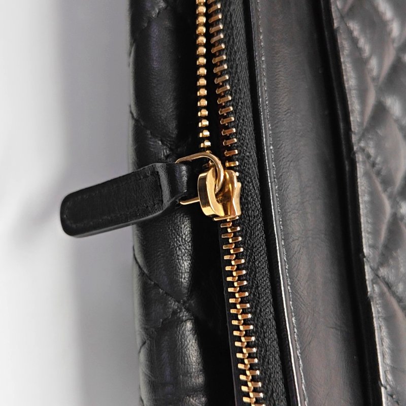 CHANEL 2.55 黑色牛皮菱格紋絎縫單肩包斜挎包 金色五金 9.8新-8