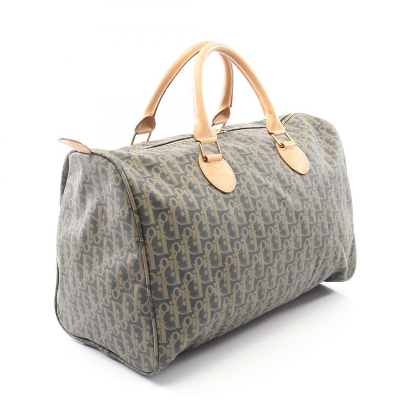 Christian Dior Trotter 手提包，帆布皮革，卡其色、海軍藍、米色，二手女款-1