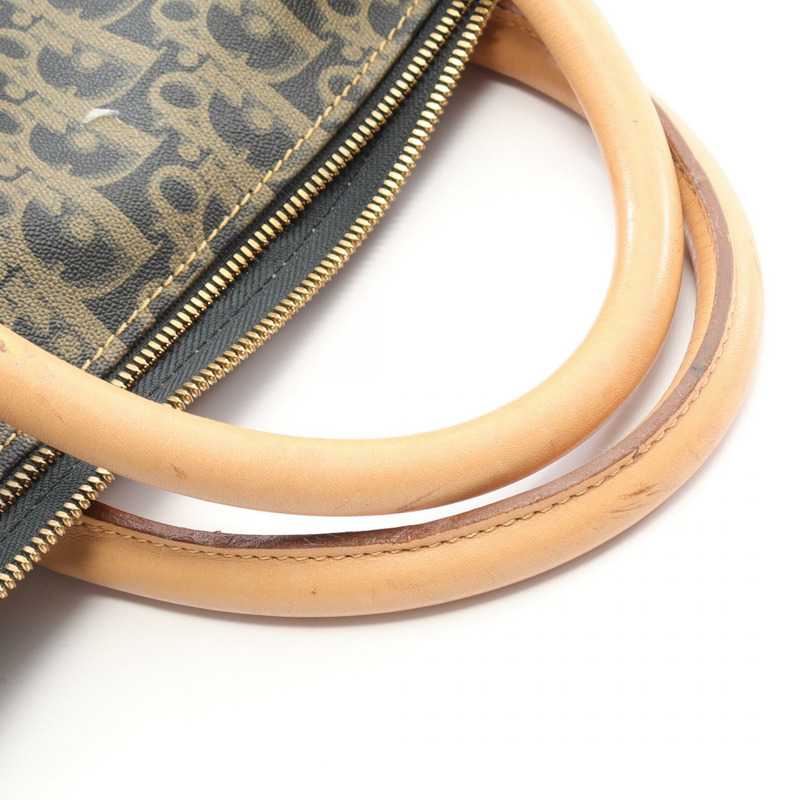 Christian Dior Trotter 手提包，帆布皮革，卡其色、海軍藍、米色，二手女款-6