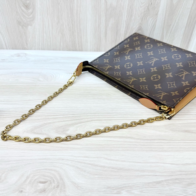LV原花一字拉Toiltry Pouch On Chain肩背包M81412-14