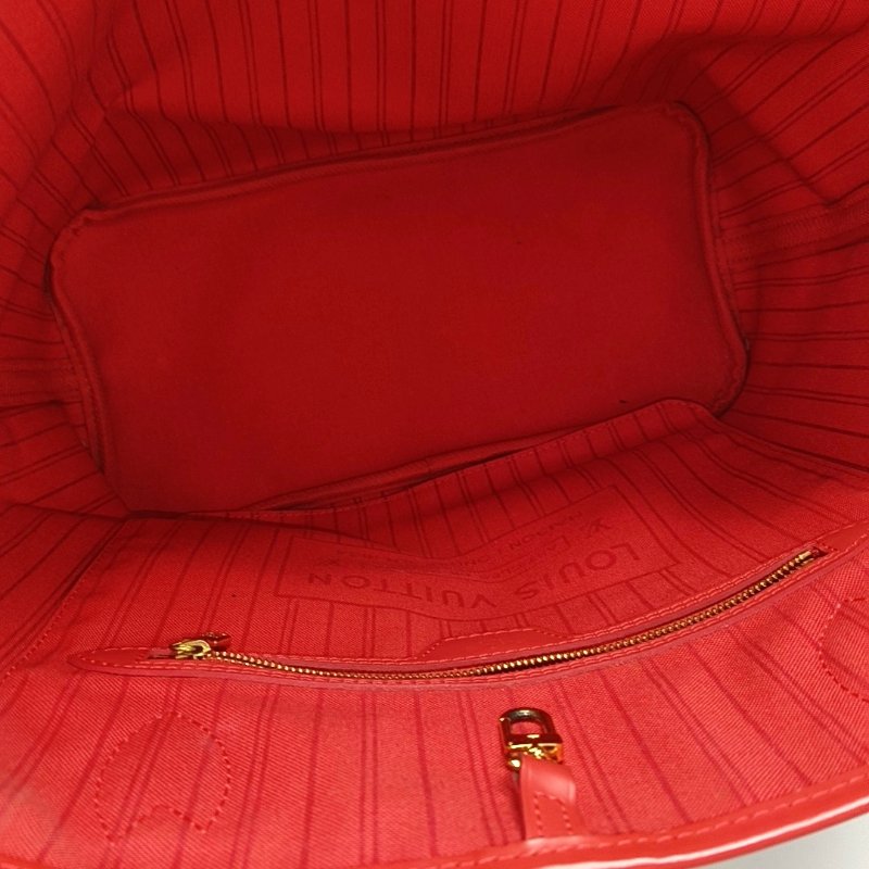 LOUIS VUITTON NEVERFULL中號棕色塗層帆布老花印花購物袋單肩包手提包金色五金-6