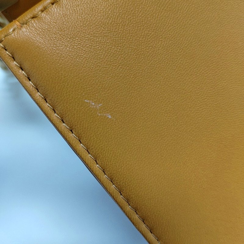 CHANEL黃色羊皮單肩包金色五金23開可拆卸肩-8