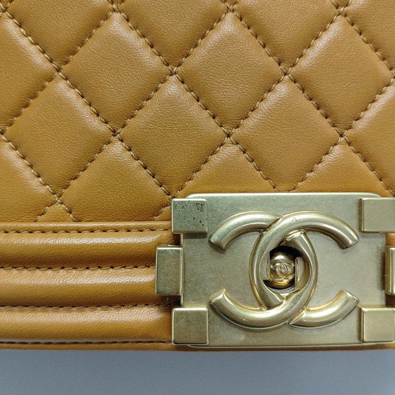 CHANEL黃色羊皮單肩包金色五金23開可拆卸肩-12