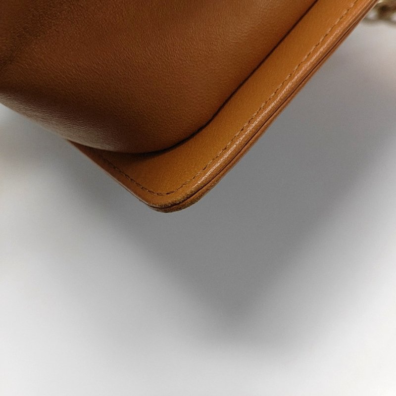 CHANEL黃色羊皮單肩包金色五金23開可拆卸肩-13