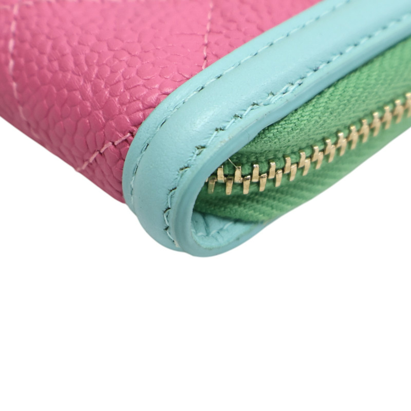 三色 菱格紋 牛皮 拉鍊 零錢包【CHANEL 香奈兒】-8