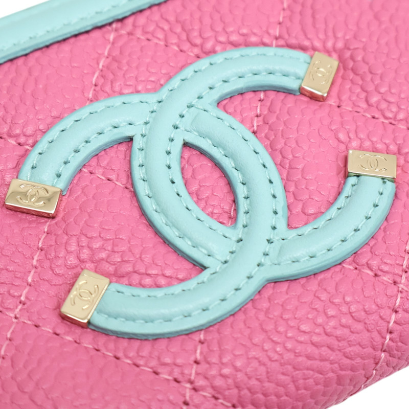 三色 菱格紋 牛皮 拉鍊 零錢包【CHANEL 香奈兒】-12