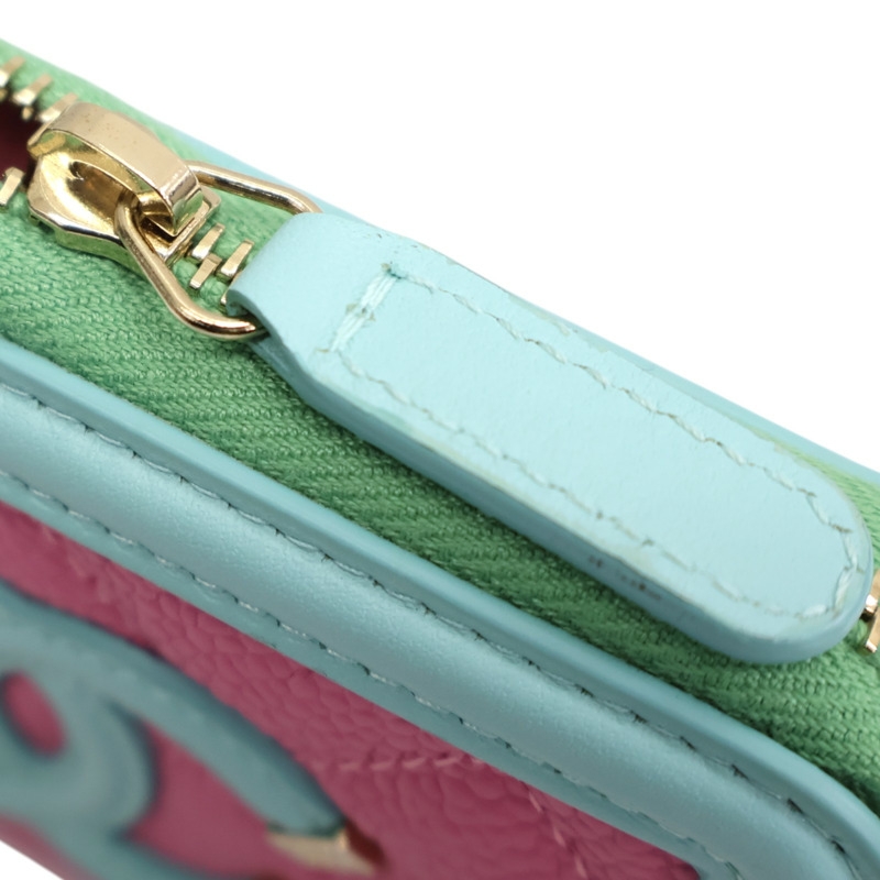 三色 菱格紋 牛皮 拉鍊 零錢包【CHANEL 香奈兒】-13