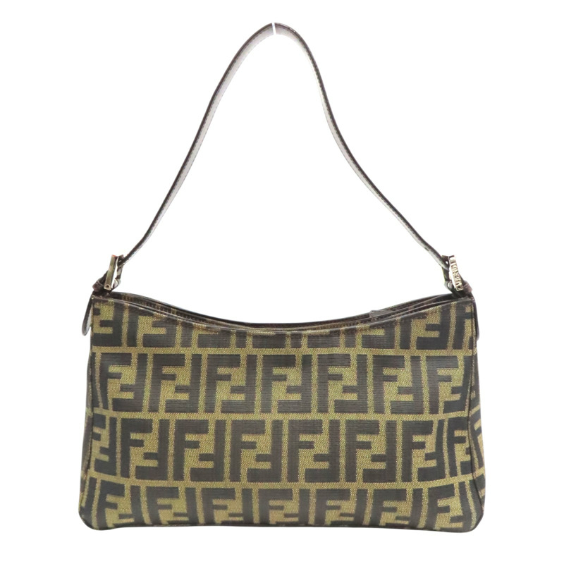 棕色 Zucca帆布 肩背包【FENDI 芬迪】 0915885992-0