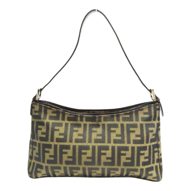 棕色 Zucca帆布 肩背包【FENDI 芬迪】 0915885992-1