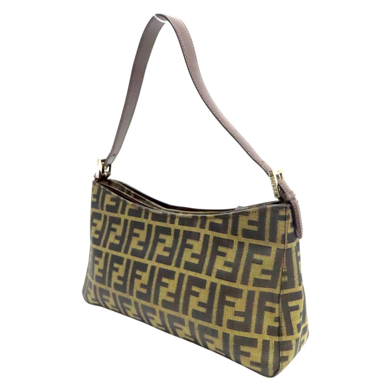棕色 Zucca帆布 肩背包【FENDI 芬迪】 0915885992-2