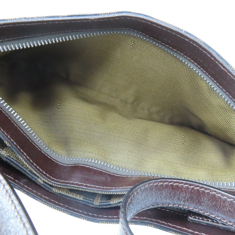 棕色 Zucca帆布 肩背包【FENDI 芬迪】 0915885992-4
