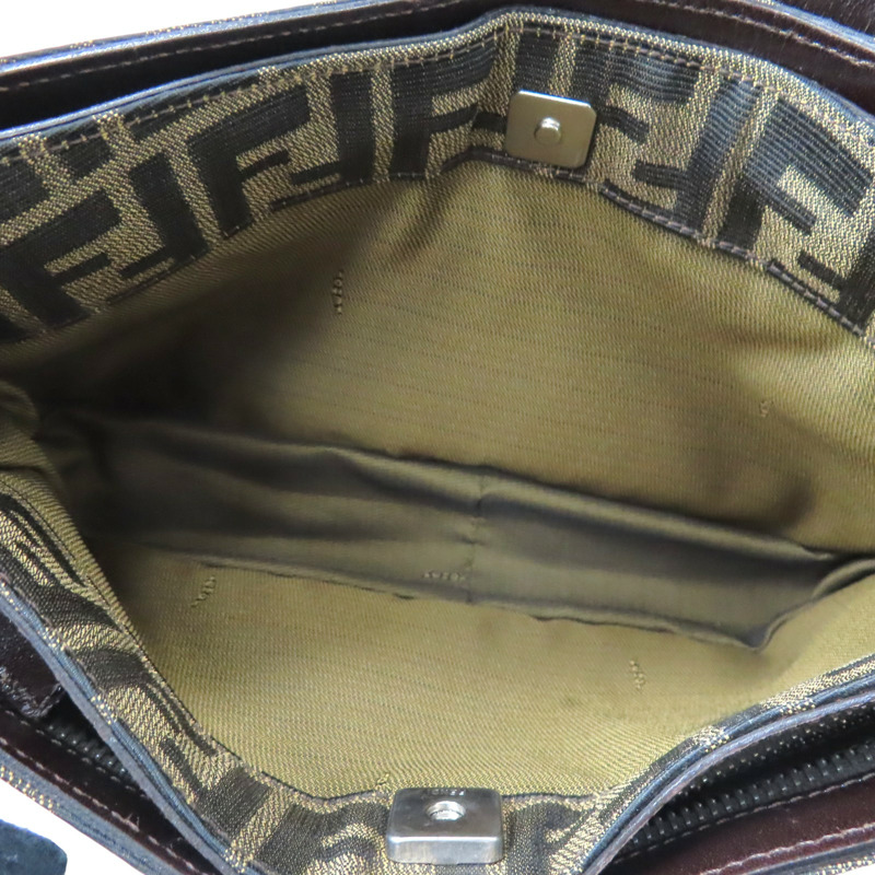 棕色 Zucca帆布 肩背包【FENDI 芬迪】 0915885992-5