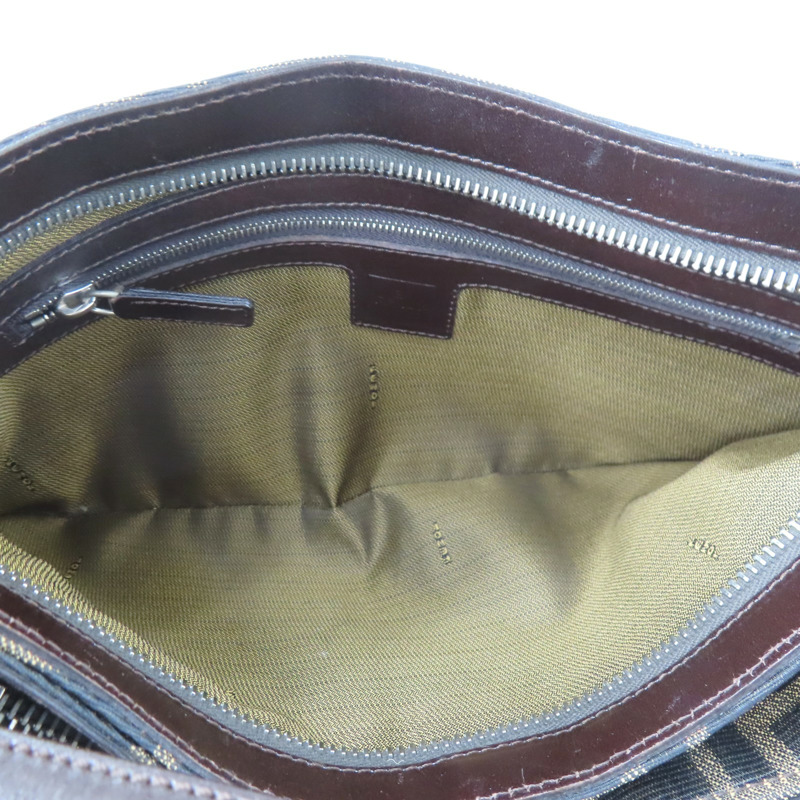 棕色 Zucca帆布 肩背包【FENDI 芬迪】 0915885992-7