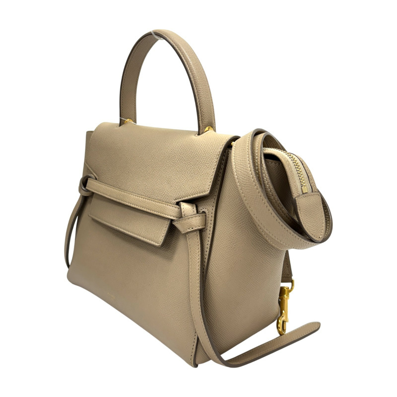 米色 牛皮 Micro Belt Bag 兩用包【CELINE 賽琳】 189153ZVA.18LT-1