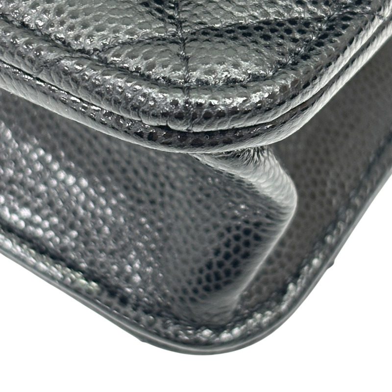 黑色 菱格紋牛皮 Top Handle WOC 兩用包 金釦 【CHANEL 香奈兒】 AP2804-11