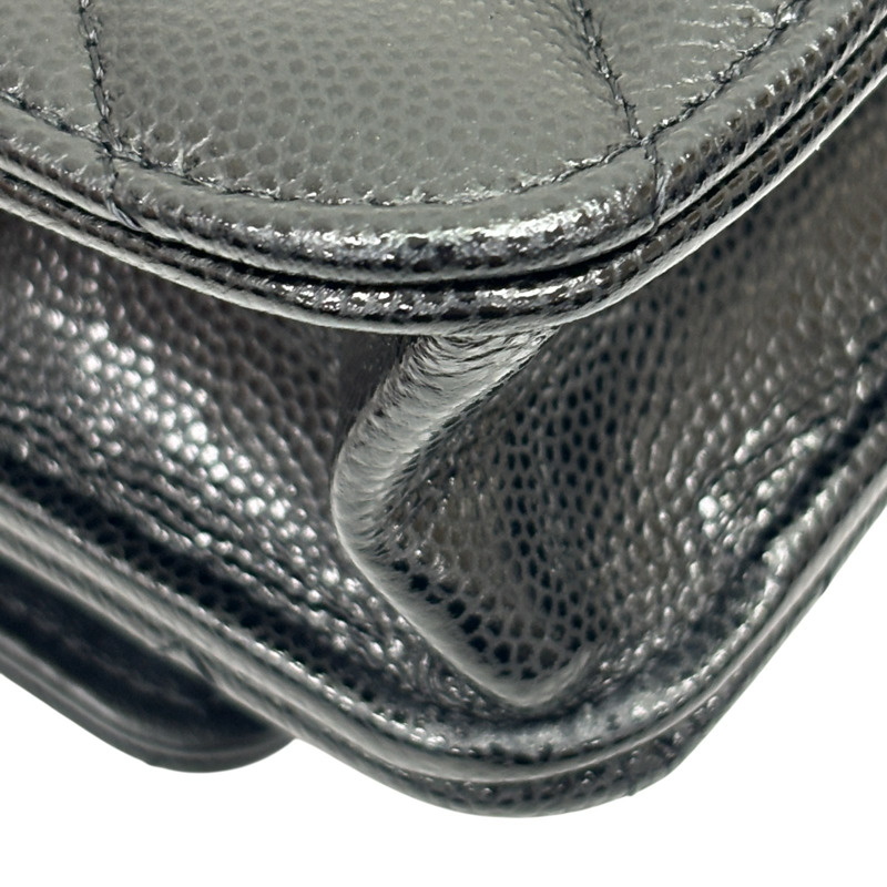 黑色 菱格紋牛皮 Top Handle WOC 兩用包 金釦 【CHANEL 香奈兒】 AP2804-14