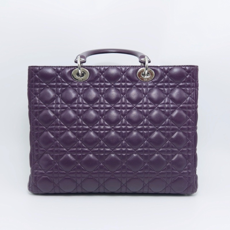 DIOR LadyDior紫銀七格黛妃手提肩背斜背包32*25*11 98新配件塵袋-6