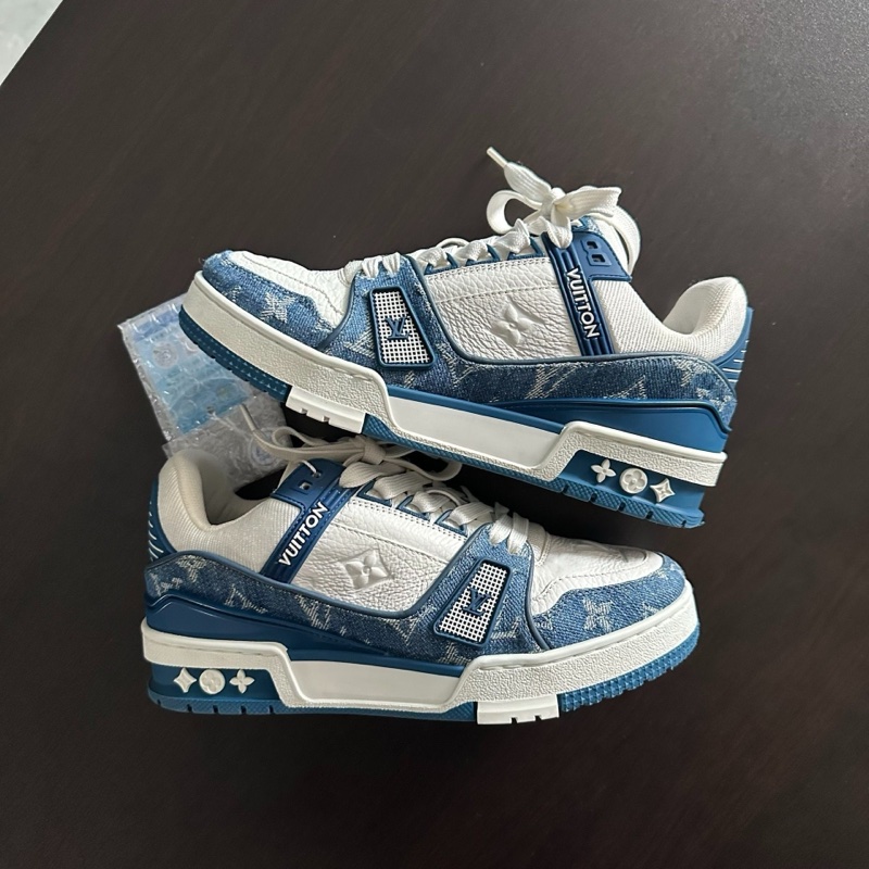 Louis Vuitton路易威登trainer 白藍牛仔板鞋 35.5碼-3