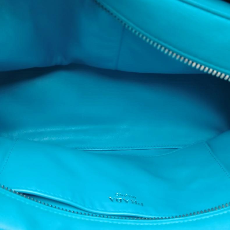 PRADA 棕色牛皮銀扣Inside夾心手提包中號-5