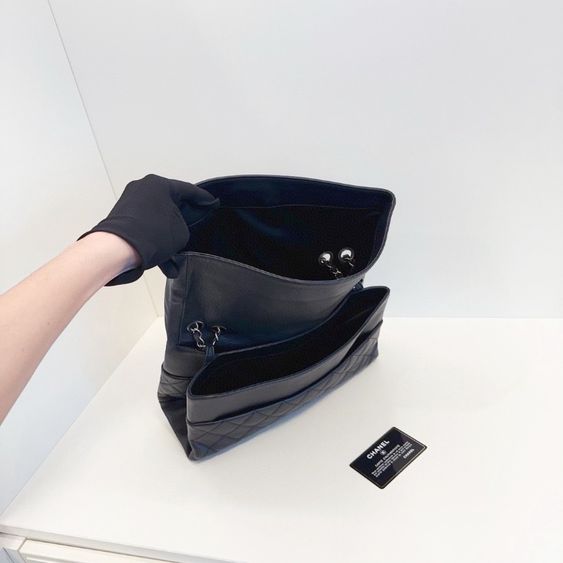 Chanel 全黑soblack Pharrell翻蓋大信封鏈條包 32*18*10  98新保卡塵袋-2