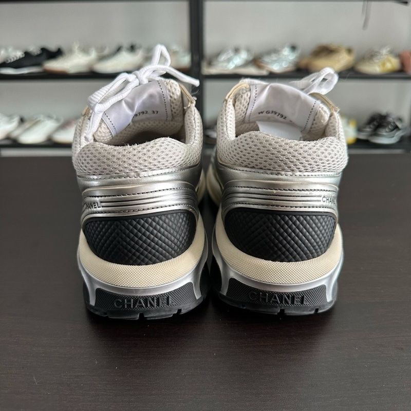 Chanel香奈兒銀角大王雙c運動鞋 37碼 98新-2
