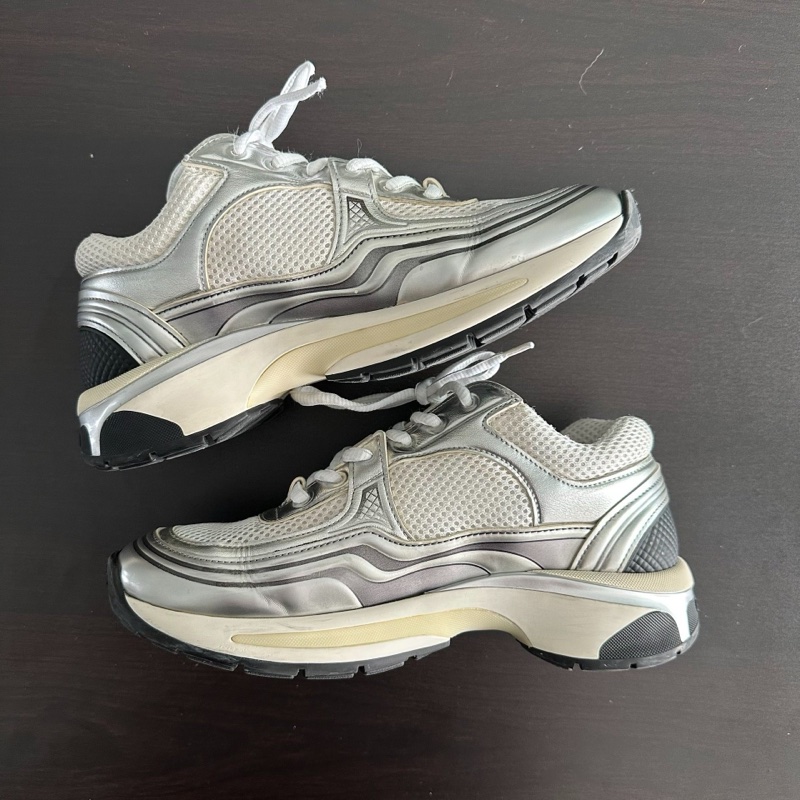 Chanel香奈兒銀角大王雙c運動鞋 37碼 98新-4